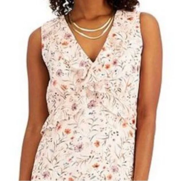 INC Spring/Summer Ruffle Floral Print Sheath Dress Sz 8 NWT - Picture 2 of 11